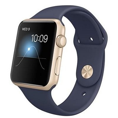 42mm Apple Watch Gold (MQ122) 42mm Apple Watch Series 1 Gold  Aluminum Case with Midnight Blue Sport Band  
