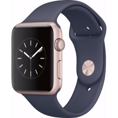 42mm Apple Watch Rose Gold (MNNM2) 42mm Apple Watch Series 1 Rose Gold Aluminum Case with Midnight Blue Sport Band

