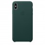 Кожаный чехол для iPhone XS Max, цвет «зелёный лес» - 