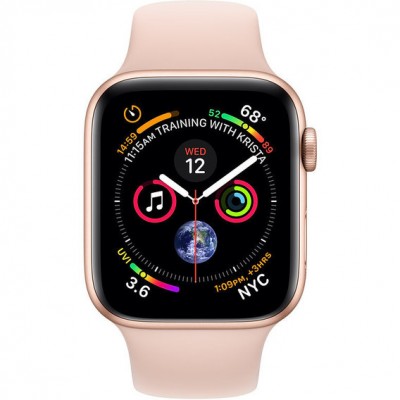 Apple Watch Series 4 (eSIM) 44mm Gold Aluminum Case Apple Watch Series 4 (GPS + Cellular) 44mm Gold Aluminum Case with Pink Sand Sport Band (MTV02)