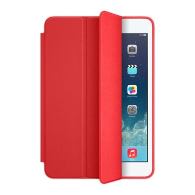 Apple Smart Case для iPad mini - красный Оригинальный кожаный чехол от Apple для iPad mini, чехол-книжка с помощью магнитов переводит планшет в спящий режим. Кроме того, чехол умеет трансформироваться в подставку (2 положения).