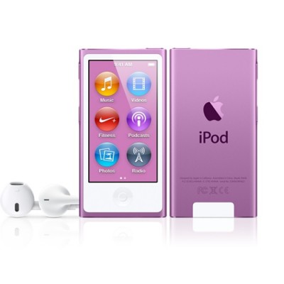 iPod Nano 7G - фиолетовый Тонкий (толщина всего 5.4 мм) и удобный плеер iPod nano 7G (16 Gb), имеет 7-м цветовых вариантов. Он современный c стильным дизайном.  2.5-дюймовый дисплей Multi-Touch почти в два раза больше дисплея предыдущего iPod nano, так что на экране будет ещё больше музыки, фотографий и видео.