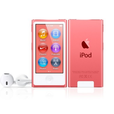 iPod Nano 7G - розовый Тонкий (толщина всего 5.4 мм) и удобный плеер iPod nano 7G (16 Gb), имеет 7-м цветовых вариантов. Он современный c стильным дизайном.  2.5-дюймовый дисплей Multi-Touch почти в два раза больше дисплея предыдущего iPod nano, так что на экране будет ещё больше музыки, фотографий и видео.