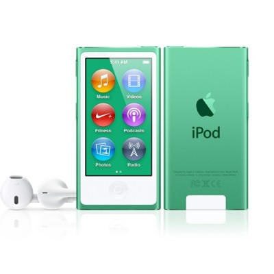 iPod Nano 7G - зеленый Тонкий (толщина всего 5.4 мм) и удобный плеер iPod nano 7G (16 Gb), имеет 7-м цветовых вариантов. Он современный c стильным дизайном.  2.5-дюймовый дисплей Multi-Touch почти в два раза больше дисплея предыдущего iPod nano, так что на экране будет ещё больше музыки, фотографий и видео.