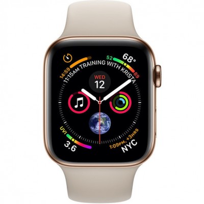 Apple Watch Series 4 (eSIM) 40mm Gold Stainless Apple Watch Series 4 (GPS + Cellular) 40mm Gold Stainless Steel Case with Stone Sport Band (MTUR2/MTVN2)