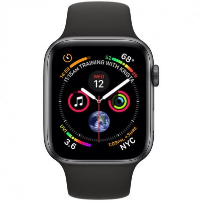 Apple Watch Series 4 (eSIM) 40mm Space Black Stainless Apple Watch Series 4 (GPS + Cellular) 40mm Space Black Stainless Steel Case with Black Sport Band (MTUN2)
