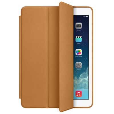 Apple Smart Case для iPad Air - коричневый Оригинальный чехол от Apple для iPad 5-го поколения (iPad Air), чехол-книжка с помощью магнитов переводит планшет в спящий режим. Кроме того, чехол умеет трансформироваться в подставку (2 положения).