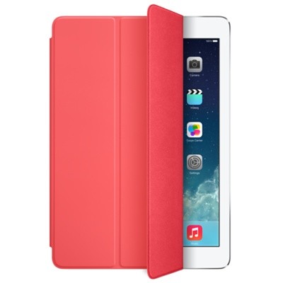 Apple Smart Cover для iPad Air - розовый Оригинальная обложка от Apple для iPad 5-го поколения (iPad Air), крышка на дисплей планшета с магнитами. (они переводят планшет в спящий режим или включают его). Кроме того, обложка умеет трансформироваться в подставку (2 положения).