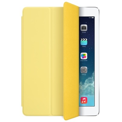 Apple Smart Cover для iPad Air - желтый Оригинальная обложка от Apple для iPad 5-го поколения (iPad Air), крышка на дисплей планшета с магнитами. (они переводят планшет в спящий режим или включают его). Кроме того, обложка умеет трансформироваться в подставку (2 положения).