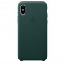 Кожаный чехол для iPhone Xs - цвет "зеленый лес" - 