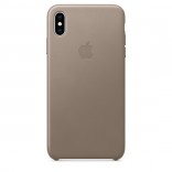 Кожаный чехол для iPhone XS Max - цвет "платиново-серый"