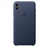 Кожаный чехол для iPhone XS Max - цвет "тёмно-синий"