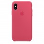 Силиконовый чехол для iPhone XS - цвет "красный каркаде" - 
