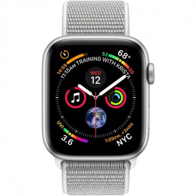 Apple Watch Series 4 44mm Silver Aluminium Case  Apple Watch Series 4 (GPS) 44mm Silver Aluminium Case with Seashell Sport Loop (MU6C2)