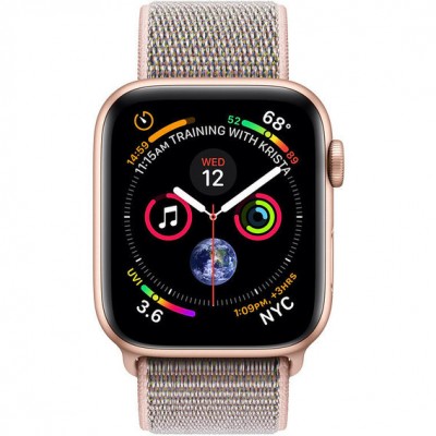Apple Watch Series 4 44mm Gold Aluminium Case Apple Watch Series 4 (GPS) 44mm Gold Aluminium Case with Pink Sand Sport Loop (MU6G2)