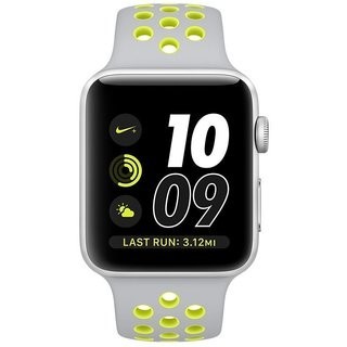 42mm Apple Watch Nike+ Silver (MNYQ2) 42mm Apple Watch Nike+ Silver Case with Flat Silver/Volt Nike Sport Band (MNNT2) 
