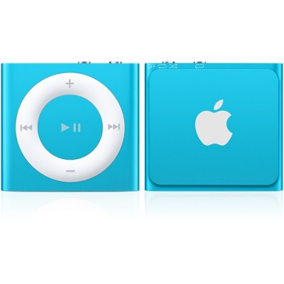 iPod Shuffle (голубой) Яркий, удобный, маленький плеер от Apple iPod shuffle 2 Gb с креплением. Изящный корпус из анодированного алюминия. Восемь потрясающих цветов.