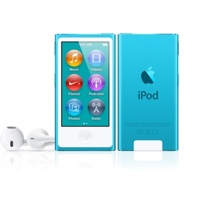 iPod Nano 7G - голубой Тонкий (толщина всего 5.4 мм) и удобный плеер iPod nano 7G (16 Gb), имеет 7-м цветовых вариантов. Он современный c стильным дизайном.  2.5-дюймовый дисплей Multi-Touch почти в два раза больше дисплея предыдущего iPod nano, так что на экране будет ещё больше музыки, фотографий и видео.
