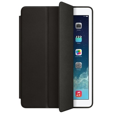Apple Smart Case для iPad Air - черный Оригинальный чехол от Apple для iPad 5-го поколения (iPad Air), чехол-книжка с помощью магнитов переводит планшет в спящий режим. Кроме того, чехол умеет трансформироваться в подставку (2 положения).