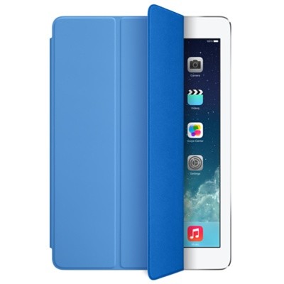 Apple Smart Cover для iPad Air - синий Оригинальная обложка от Apple для iPad 5-го поколения (iPad Air), крышка на дисплей планшета с магнитами. (они переводят планшет в спящий режим или включают его). Кроме того, обложка умеет трансформироваться в подставку (2 положения).