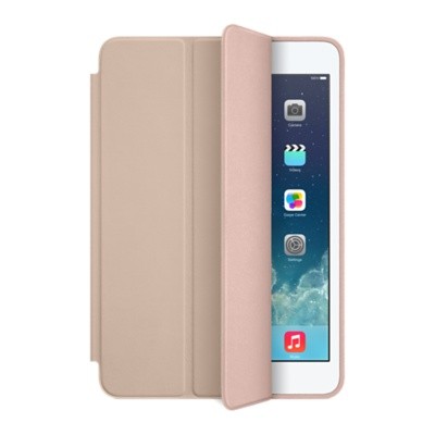 Apple Smart Case для iPad mini - бежевый Оригинальный кожаный чехол от Apple для iPad mini, чехол-книжка с помощью магнитов переводит планшет в спящий режим. Кроме того, чехол умеет трансформироваться в подставку (2 положения).