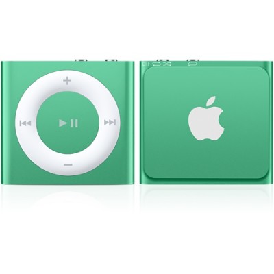 iPod Shuffle (зеленый) Яркий, удобный, маленький плеер от Apple iPod shuffle 2 Gb с креплением. Изящный корпус из анодированного алюминия. Восемь потрясающих цветов.
